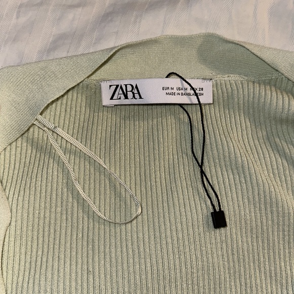 Long Ribbed Mint Cardigan - Picture 3 of 5